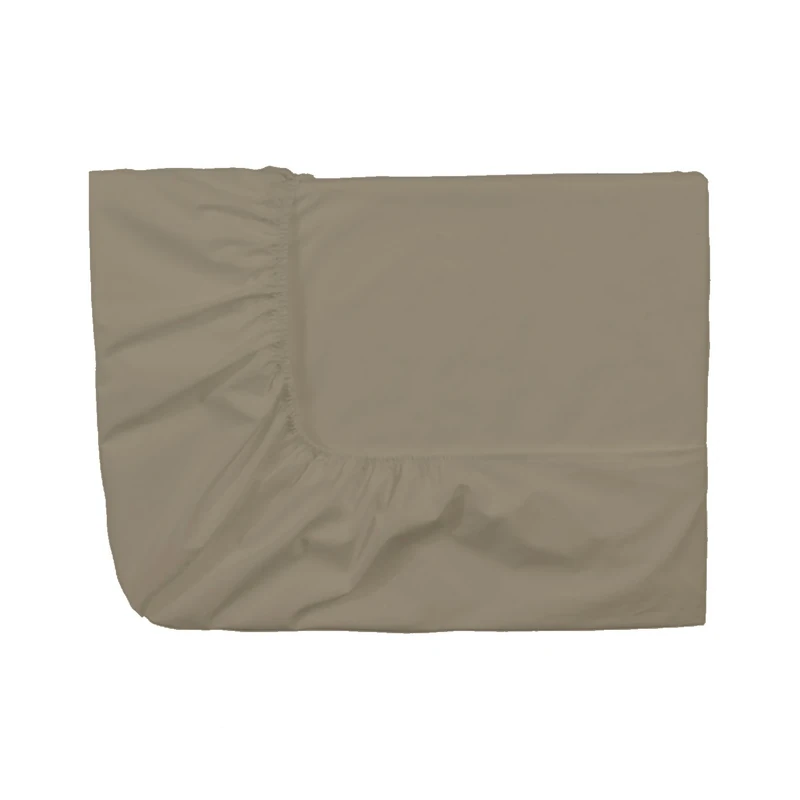 ESSIX Royal Line Cotton Percale Fitted Sheet, taupe, 2 x 90 x 200 cm