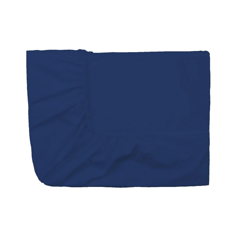 ESSIX Royal Line Cotton Percale Fitted Sheet, midnight blue, 200 x 200 cm