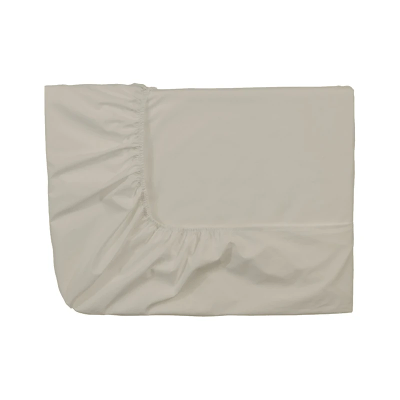ESSIX Royal Line Cotton Percale Fitted Sheet, linen, 2 x 90 x 200 cm