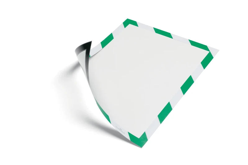Durable Durafram Security Magnetic Frame | A4 Format In Green/White | Pack of 5 Frames | Document Frame for Internal Safety Signage