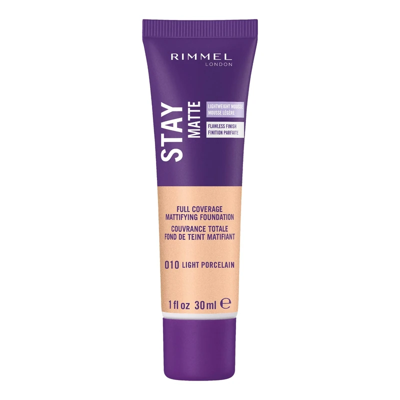 Rimmel London Stay Matte Foundation, 010 Light Porcelain, 30 ml