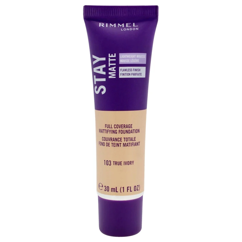 Rimmel London Stay Matte Foundation, True Ivory, 30 ml