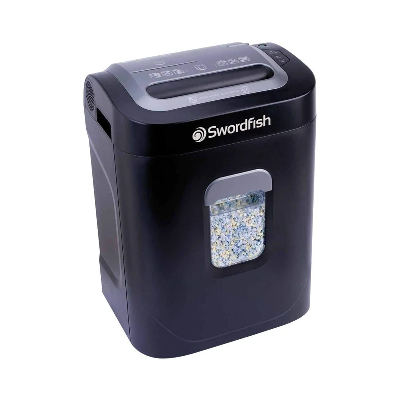 Swordfish 1200XXCD 12 Sheet Micro Cut High Security Paper/Document Shredder ref: 40237, Black