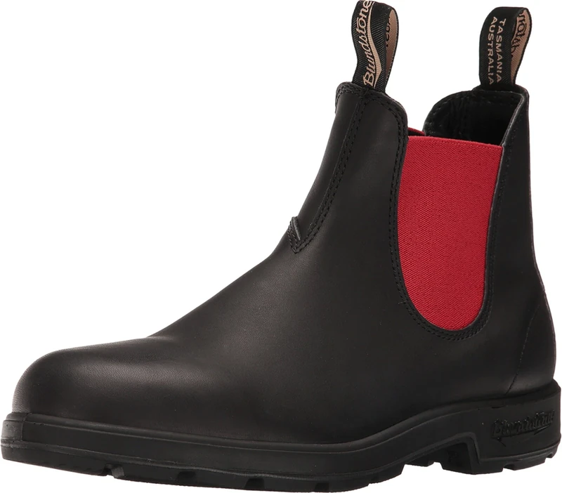 Blundstone Men's Original 500 Series Chelsea Boot, Voltan Black/Red, 3 UK (35.5 EU)