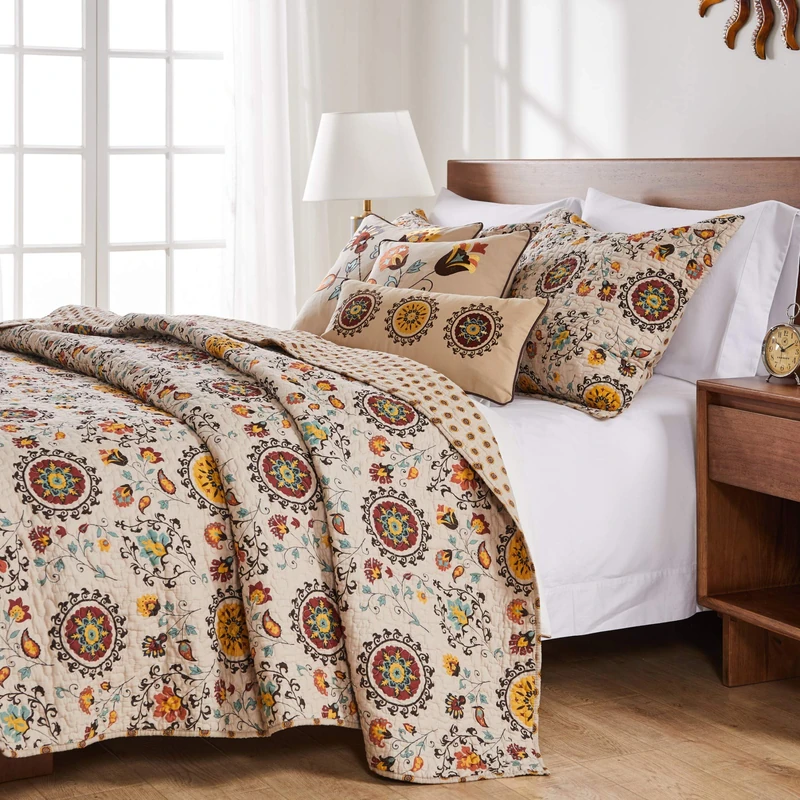 Greenland Home 4-Piece Andorra Bonus Quilt Set, Twin