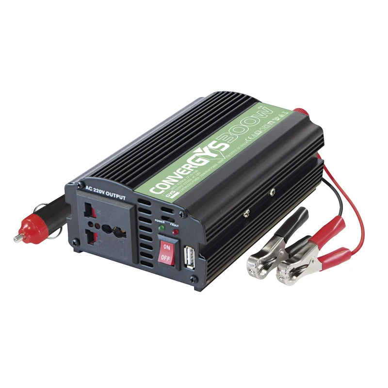 GYS - 027046 - CONVERGYS 300 Inverter - Suitable for Cigarette Lighter or Battery Terminals. 2 Available sockets, 230v and USB - Image 1