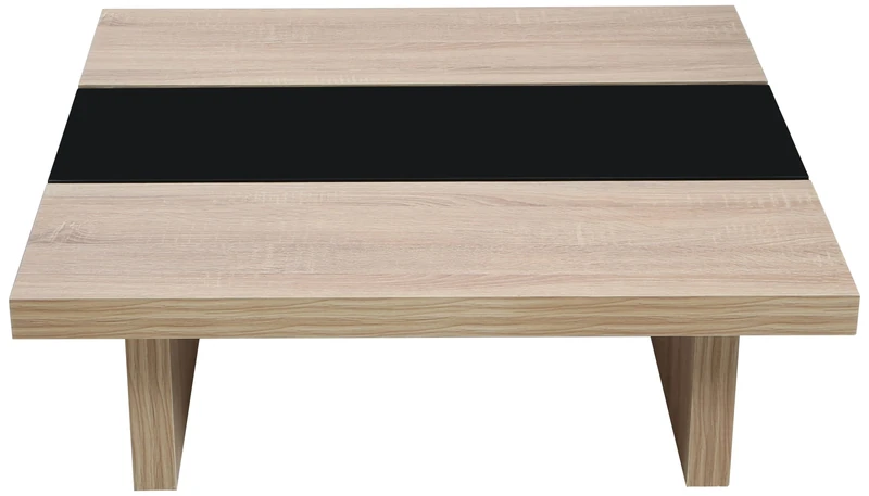 Premier Housewares Loki Coffee Table - Natural Oak Veneer/Black Gloss