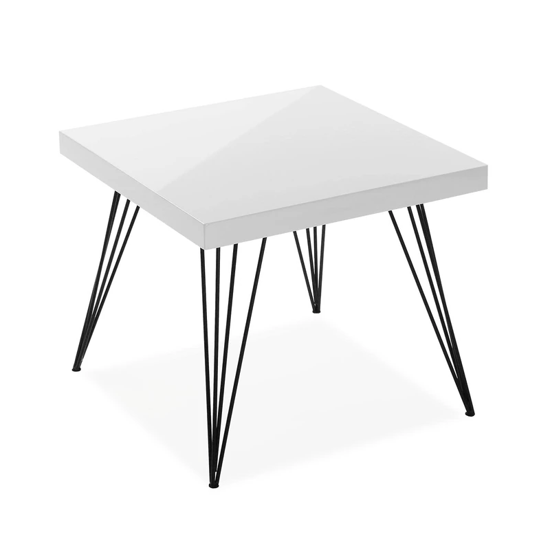 Versa 20360006 - Auxiliary table, wood and metal, 43 x 50 x 50 cm, white color - Image 1