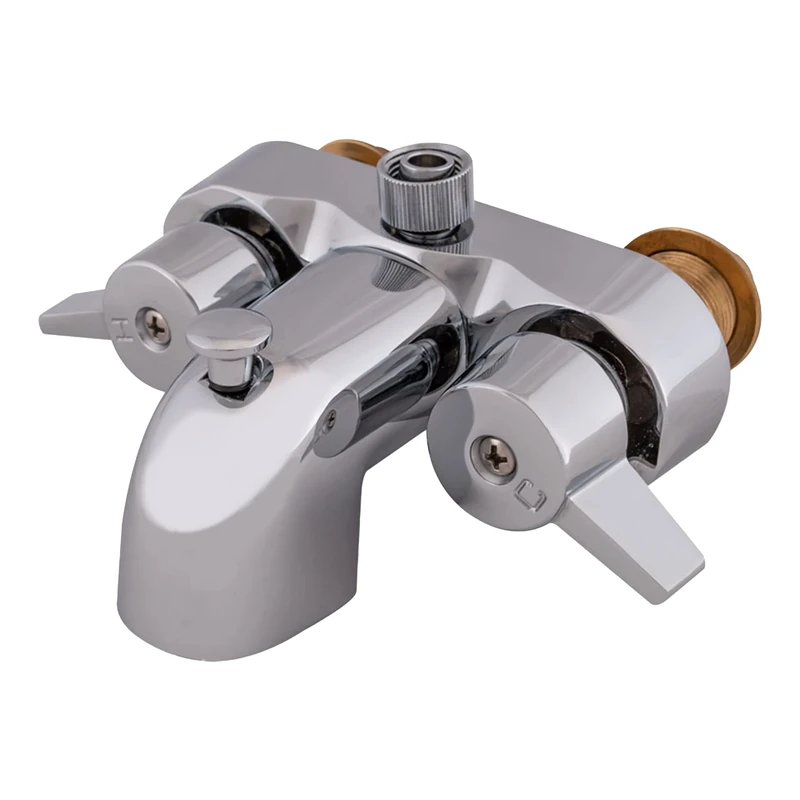 EZ-FLO 11129, Chrome Two-Handle Add-On Shower Diverter Bathcock, 3-3/8-inch Centers, 3/4-inch MIP Inlet