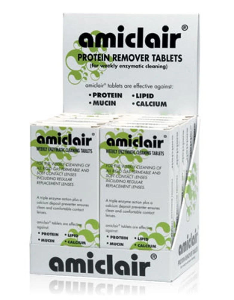 Amiclair Weekly Enzymatic Protein Remover Contact Lens Cleaning Tablets (Refill Pack 24 Tablets)