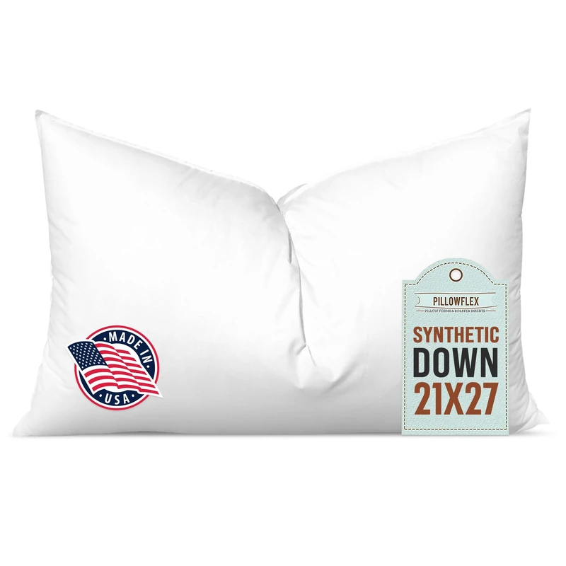 Pillowflex Synthetic Down Pillow Inserts For Shams Aka Faux/Alternative 53cm x 68cm (21 Inch By 27 Inch) - Image 1