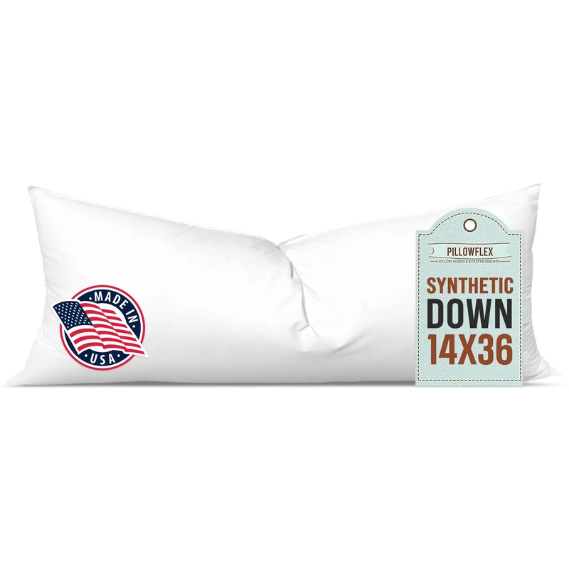 Pillowflex Synthetic Down Pillow Inserts For Shams Aka Faux/Alternative 35cm x 90cm (14 Inch By 36 Inch)