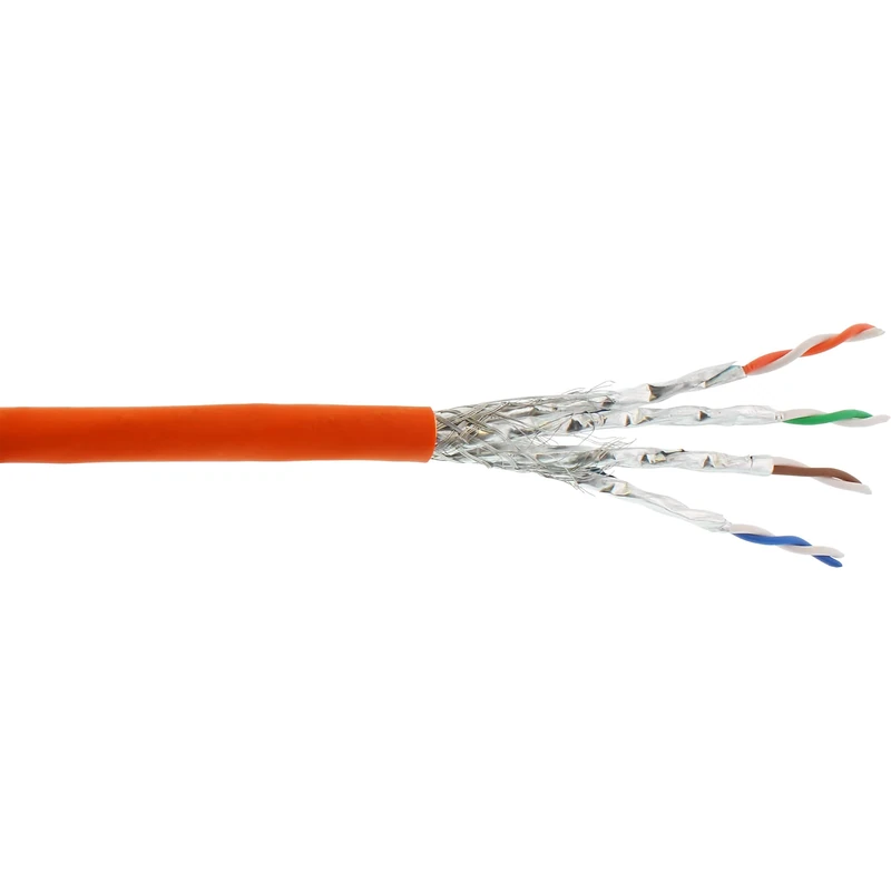 InLine® 70300I Low Smoke Zero Halogen Ethernet Cable Cat. 7 S/FTP (PIMF) 4 x 2 x 0.58 AWG23, 1200MHz, 300 m – Orange