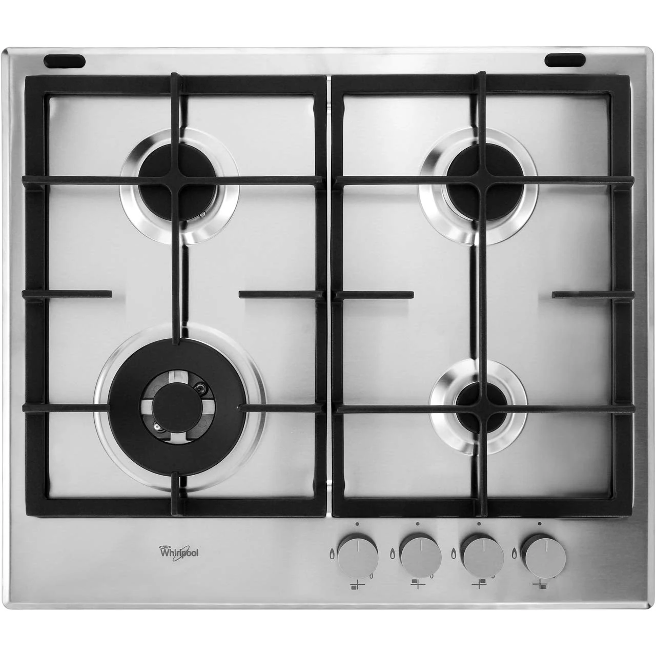 Whirlpool GMA6422IX Gas Hob, 60cm wide, 4 burners, Stainless Steel