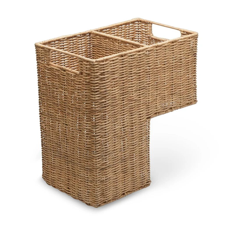 KOUBOO Wicker Stair Step Basket, Natural Color, Rattan, 38.1 x 24.13 x 40.01 cm