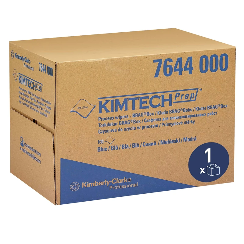 Kimtech Process Wipers 7644 - 1 BRAG Box x 160 Cloths, Blue