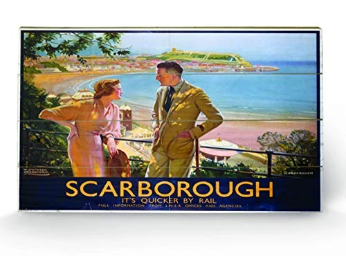 Pyramid International Scarborough 5 Wood Print, Multi-Colour, 45 x 76 x 1.3 cm