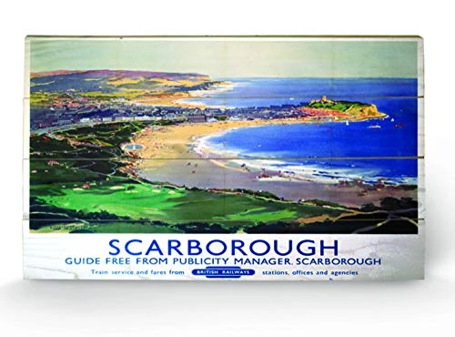 Pyramid International Scarborough 8 Wood Print, Multi-Colour, 45 x 76 x 1.3 cm