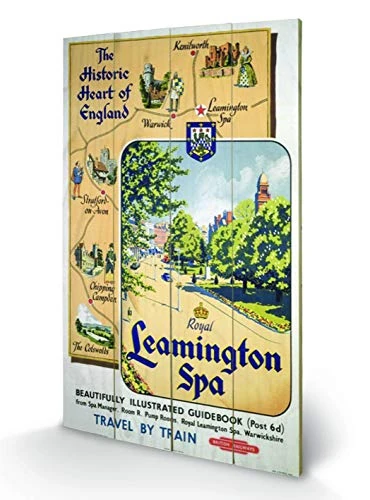 Pyramid International Leamington Spa Wood Print, Multi-Colour, 45 x 76 x 1.3 cm