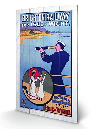 Pyramid International Brighton 3 Wood Print, Multi-Colour, 45 x 76 x 1.3 cm