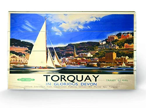 Pyramid International Torquay Wood Print, Multi-Colour, 45 x 76 x 1.3 cm
