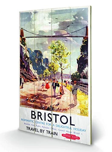 Pyramid International Bristol 1 Wood Print, Multi-Colour, 45 x 76 x 1.3 cm