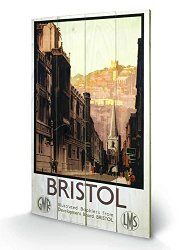 Pyramid International Bristol 2 Wood Print, Multi-Colour, 45 x 76 x 1.3 cm