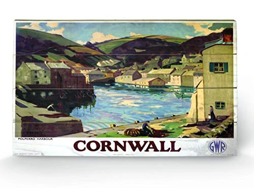 Pyramid International Cornwall 3 Wood Print, Multi-Colour, 45 x 76 x 1.3 cm