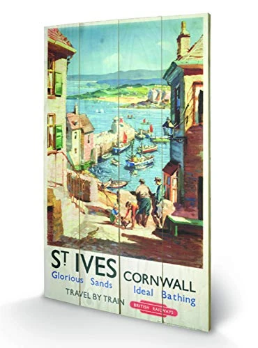 Pyramid International Cornwall 8 Wood Print, Multi-Colour, 45 x 76 x 1.3 cm