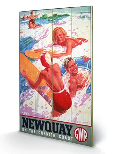 Pyramid International Cornwall 11 Wood Print, Multi-Colour, 45 x 76 x 1.3 cm