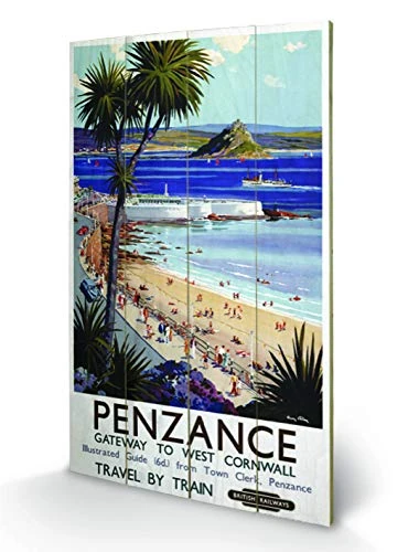Pyramid International Cornwall 12 Wood Print, Multi-Colour, 45 x 76 x 1.3 cm