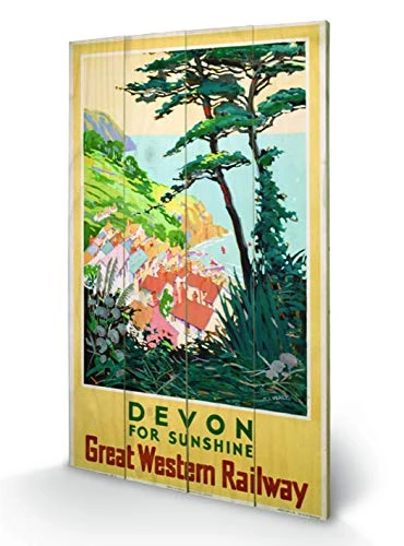 Pyramid International Devon 5 Wood Print, Multi-Colour, 45 x 76 x 1.3 cm