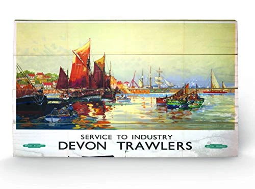 Pyramid International Devon 6 Wood Print, Multi-Colour, 45 x 76 x 1.3 cm
