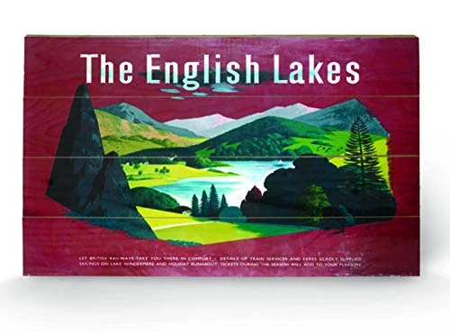 Pyramid International The English Lakes 1 Wood Print, Multi-Colour, 45 x 76 x 1.3 cm