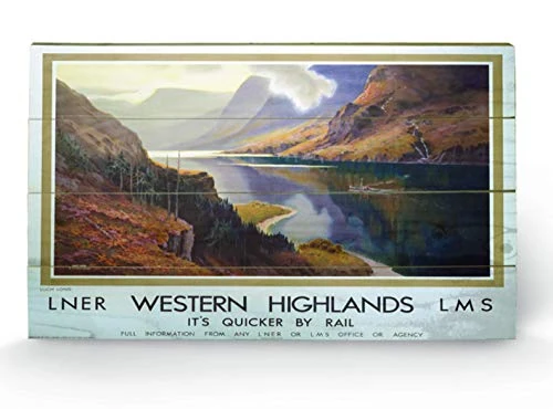Pyramid International Western Highlands 1 Wood Print, Multi-Colour, 45 x 76 x 1.3 cm