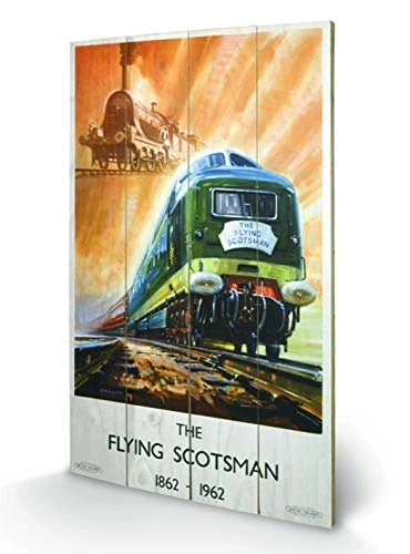 Pyramid International The Flying Scotsman 1 Wood Print, Multi-Colour, 45 x 76 x 1.3 cm