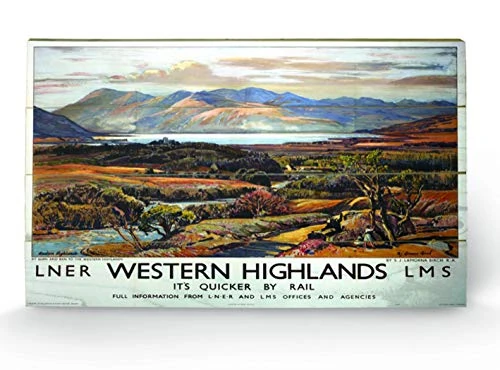 Pyramid International Western Highlands 2 Wood Print, Multi-Colour, 45 x 76 x 1.3 cm