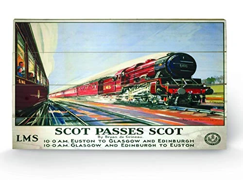 Pyramid International Passes Scot Wood Print, Multi-Colour, 45 x 76 x 1.3 cm