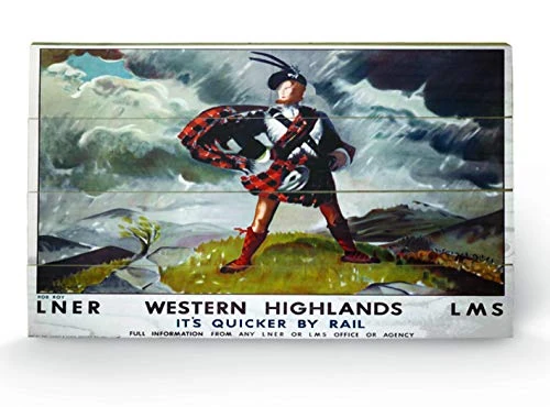 Pyramid International Western Highlands 3 Wood Print, Multi-Colour, 45 x 76 x 1.3 cm