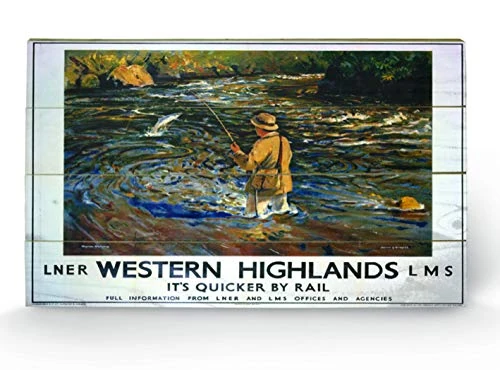 Pyramid International Western Highlands 4 Wood Print, Multi-Colour, 45 x 76 x 1.3 cm