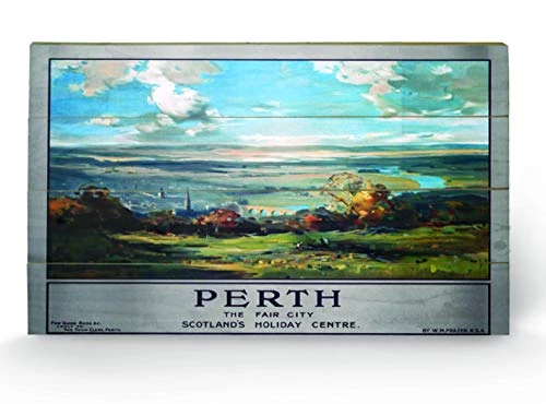 Pyramid International Perth 1 Wood Print, Multi-Colour, 45 x 76 x 1.3 cm
