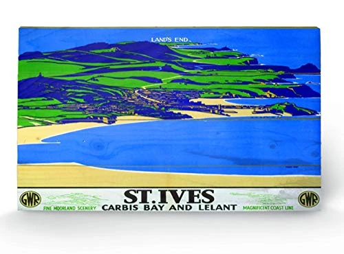 Pyramid International Cornwall 13 Wood Print, Multi-Colour, 45 x 76 x 1.3 cm