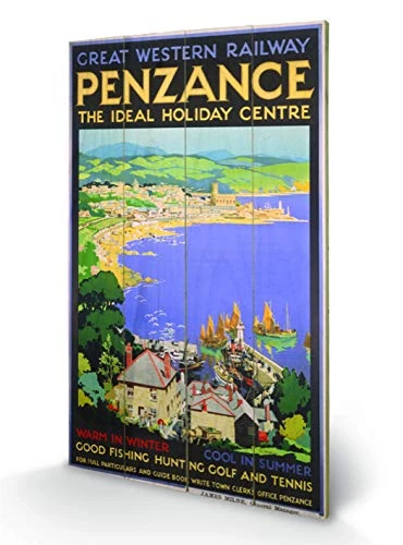 Pyramid International Cornwall 14 Wood Print, Multi-Colour, 45 x 76 x 1.3 cm