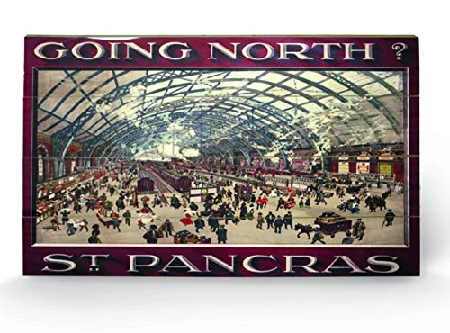 Pyramid International St Pancras Wood Print, Multi-Colour, 45 x 76 x 1.3 cm