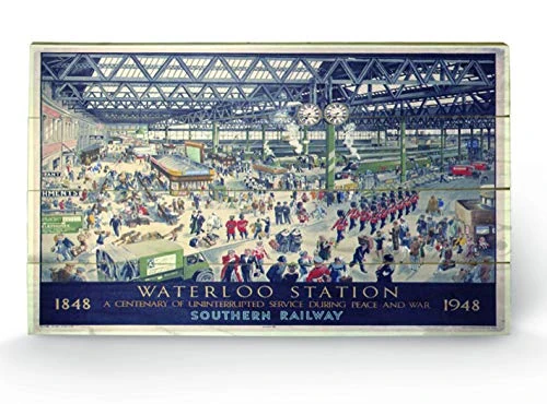 Pyramid International Waterloo Wood Print, Multi-Colour, 45 x 76 x 1.3 cm