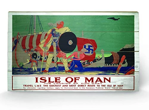 Pyramid International Isle of Man 2 Wood Print, Multi-Colour, 45 x 76 x 1.3 cm