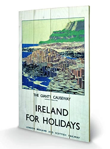 Pyramid International The Giant's Causeway Wood Print, Multi-Colour, 45 x 76 x 1.3 cm