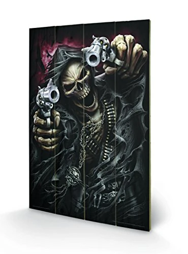 Pyramid International Spiral Assasin Wood Print, Multi-Colour, 40 x 59 x 1.3 cm