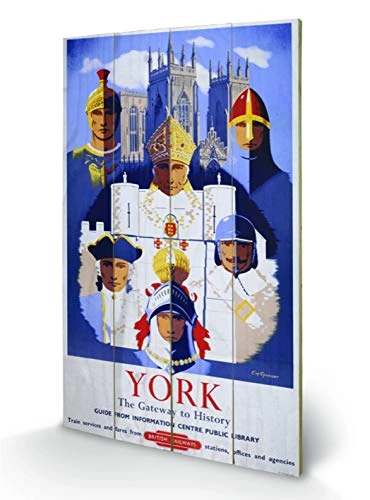 Pyramid International York 5 Wood Print, Multi-Colour, 45 x 76 x 1.3 cm