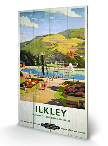 Pyramid International Ilkley 1 Wood Print, Multi-Colour, 45 x 76 x 1.3 cm